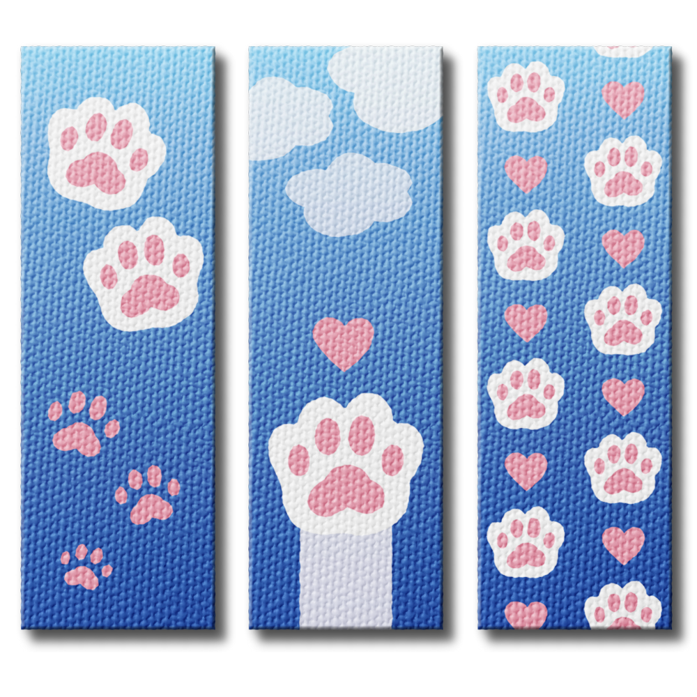 White Cat Paws: Textured Sensory Strips for Calm (3-Pack)
