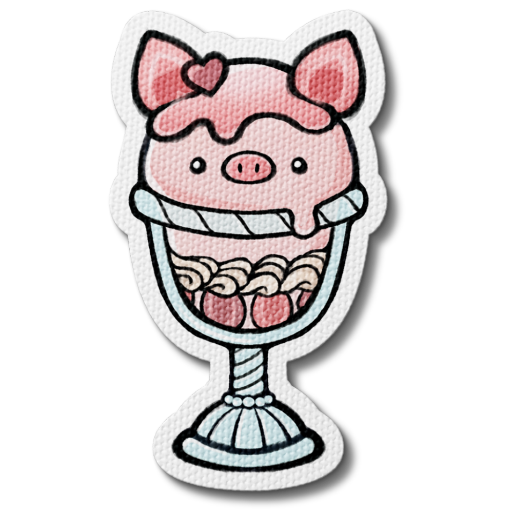 Piggy Parfait Ice Cream Sundae Sensory Sticker