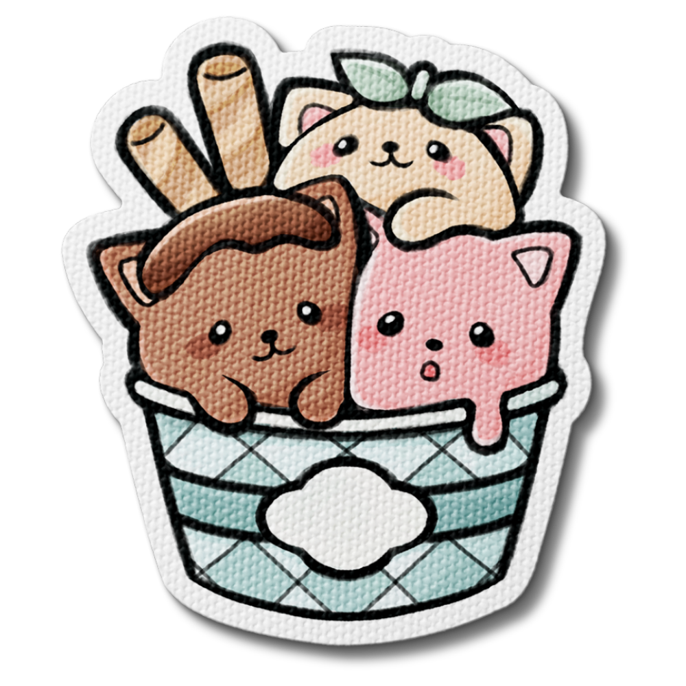 Triple Scoop Kitty Cone Sensory Sticker