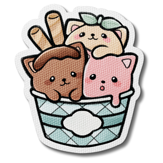 Triple Scoop Kitty Cone Sensory Sticker